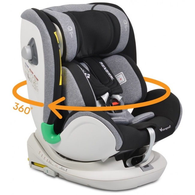 Cangaroo General 0-36 kg I-SIZE Car Seat Rotation 360 - Grey (3801005150243)