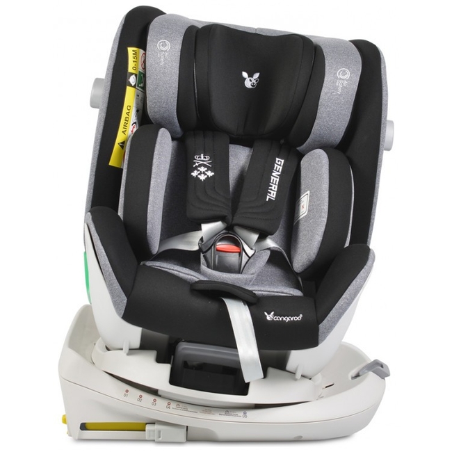 Cangaroo General 0-36 kg I-SIZE Car Seat Rotation 360 - Grey (3801005150243)