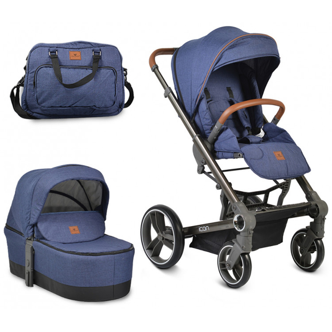 Cangaroo Icon 2 in 1 Reversible Stroller with Accessories Jeans 3800146235017