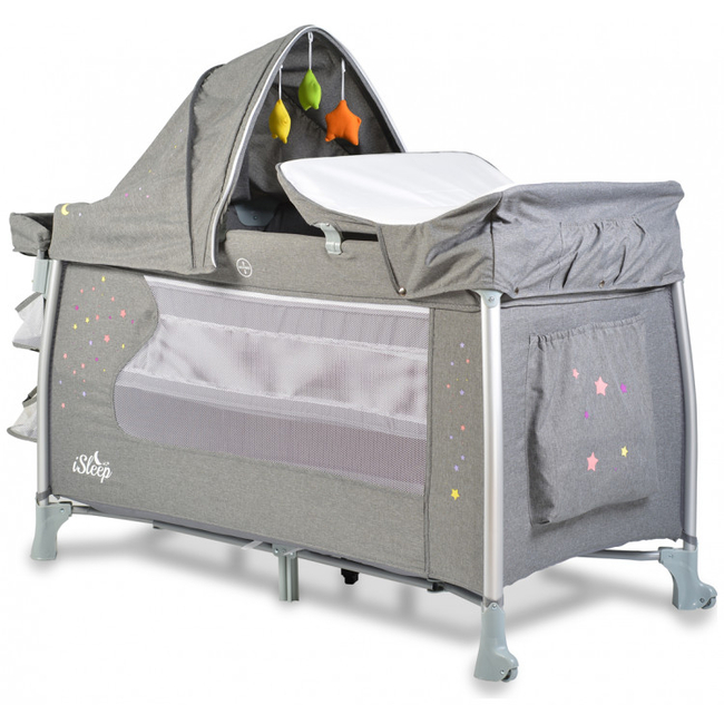 Cangaroo ISleep 2 Layers Playpen Grey