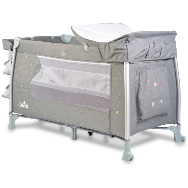 Cangaroo ISleep 2 Layers Playpen Grey