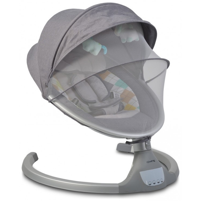 Cangaroo iSwing Ηλεκτρική Κούνια Ρηλάξ με Ασύρματο Control - Dark Grey (3800146248109) (Δώρο Super Απαλή Κουβερτούλα)
