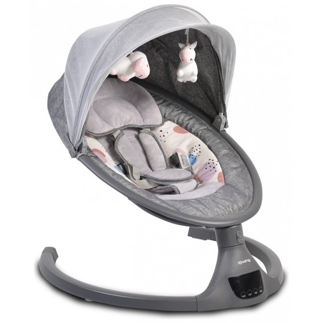 Cangaroo iSwing Ηλεκτρική Κούνια Ρηλάξ με Ασύρματο Control - Light Grey (3800146248116) (Δώρο Super Απαλή Κουβερτούλα)