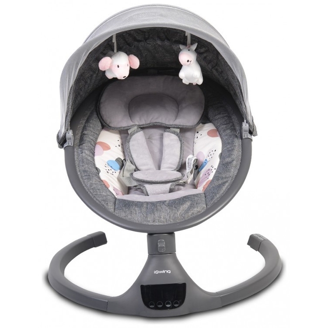 Cangaroo iSwing Ηλεκτρική Κούνια Ρηλάξ με Ασύρματο Control - Light Grey (3800146248116) (Δώρο Super Απαλή Κουβερτούλα)