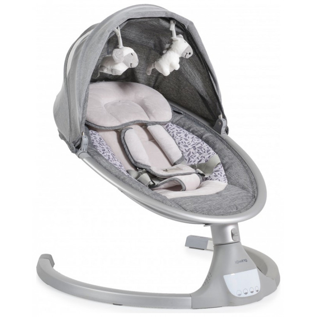 Cangaroo iSwing Ηλεκτρική Κούνια Ρηλάξ με Ασύρματο Control Silver 3800146249021 (Δώρο Super Απαλή Κουβερτούλα)