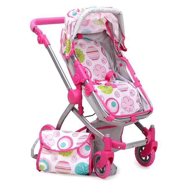 Cangaroo Stroller for dolls Pink Rose 2 in 1  (9651B)
