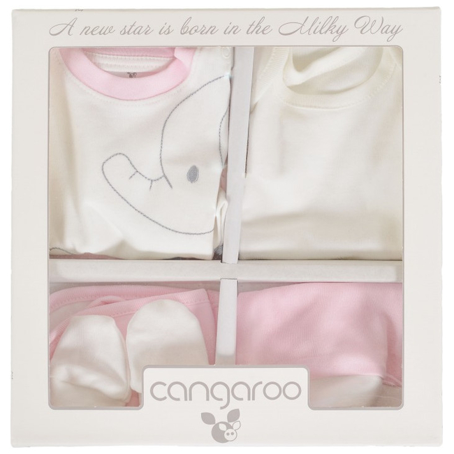 Cangaroo Σετ Δώρου 6 τεμαχίων για Νεογέννητο 100% Cotton Milky way Pink 5766658679986