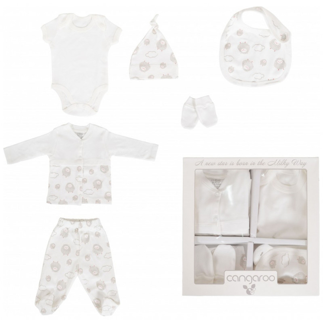 CANGAROO 6 -piece gift set for newborn 100% Cotton Milky Way Ecru 5766658679993