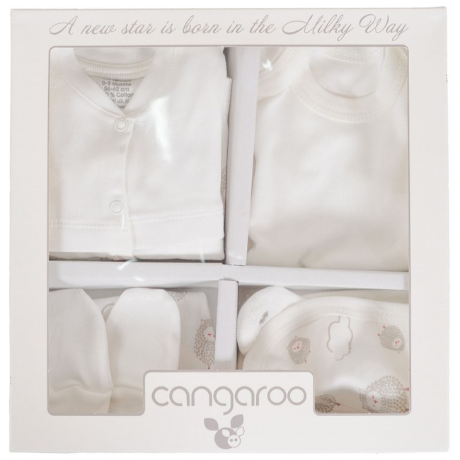 CANGAROO 6 -piece gift set for newborn 100% Cotton Milky Way Ecru 5766658679993
