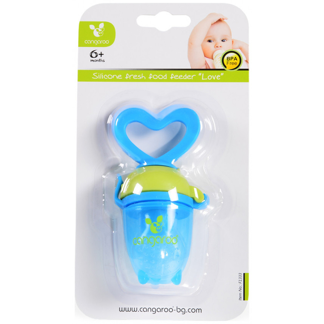 Silicone Fresh Food Feeder Love - F1333 Blue