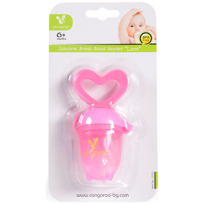 Silicone Fresh Food Feeder Love - F1333 Pink