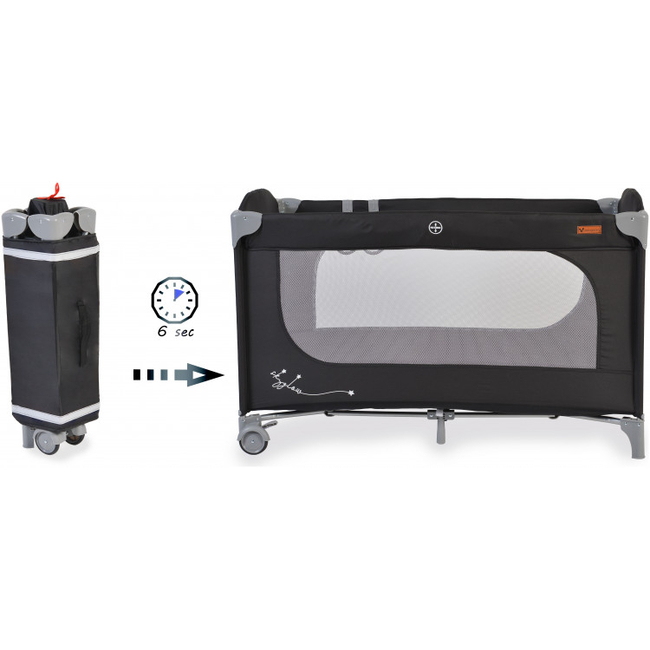 Cangaroo Skyglow 1 Παρκοκρέβατο με Αξεσουάρ Black 3800146248932