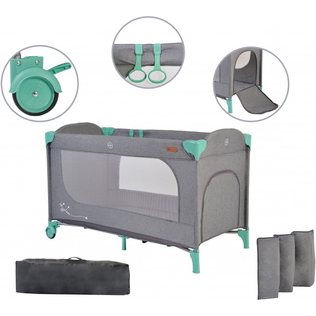 Cangaroo Skyglow 1 Playpen with Accessories Mint 3800146248925