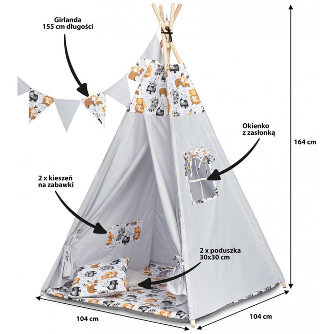 Caretero TOYZ Indian Tent with Accessories 104x104x164 cm 1101