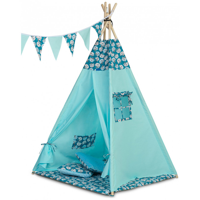 Caretero TOYZ Indian Tent with Accessories 104x104x164 cm Mint 5908310392318