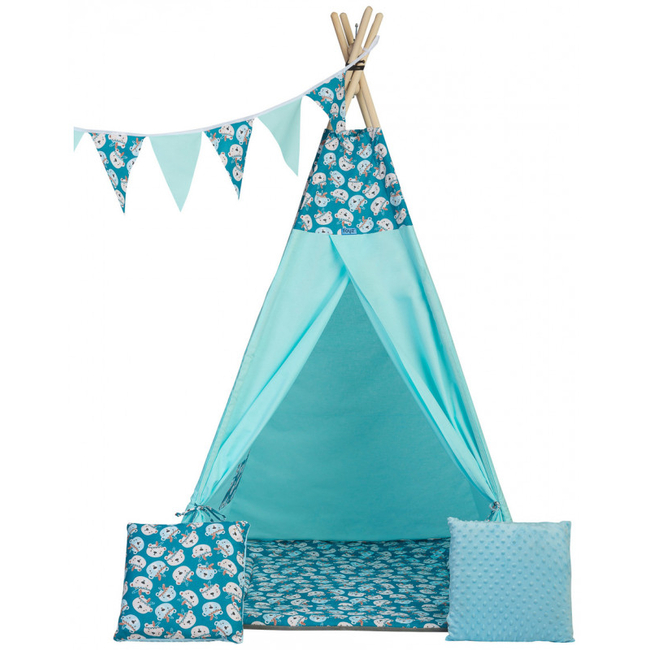 Caretero TOYZ Indian Tent with Accessories 104x104x164 cm Mint 5908310392318