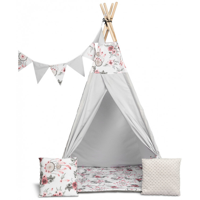 Caretero TOYZ Indian Tent with Accessories 104x104x164 cm Pink 5908310387574