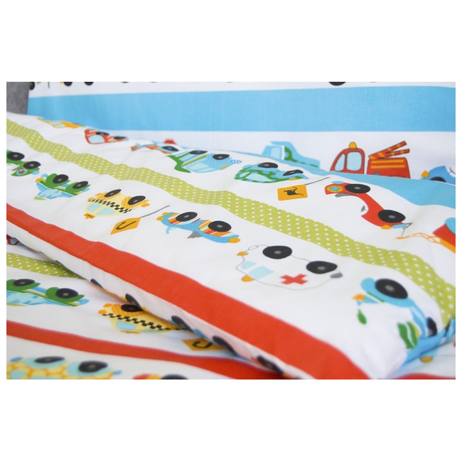 Duvet Cover and Pillow Cover 160 X 110 - 70 X 60 - Cars and Stripes 5902533412464