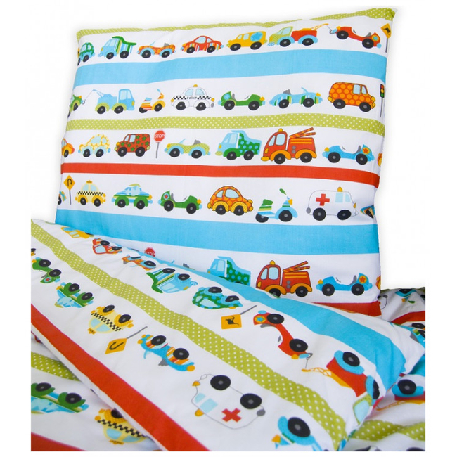 Duvet Cover and Pillow Cover 160 X 110 - 70 X 60 - Cars and Stripes 5902533412464