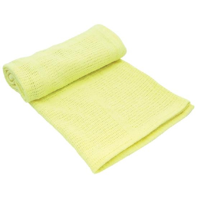 KikkaBoo Extra Soft Cotton Cellular Blanket 70  x 100 cm - Yellow