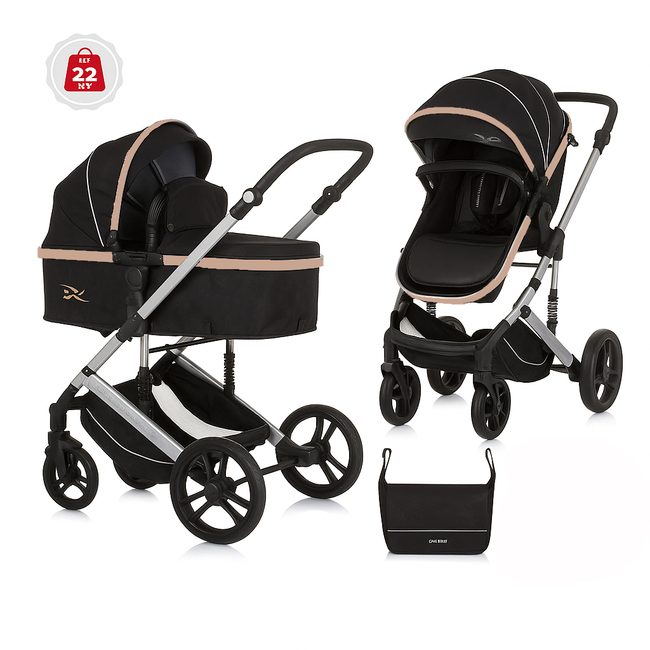 Chipolino Amore 2in1 0-22kg (εκθεσιακό) Μεταμορφώσιμο καροτσάκι μωρού οψιδιανό KKAM02401OG