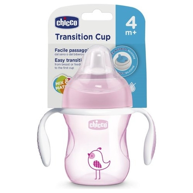 Chicco Training Cup with Soft Mouth 4 + m 200ml Pink 8058664069972