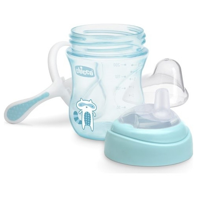 Chicco Εκπαιδευτικό Κύπελλο με Μαλακό Στόμιο 4+μ 200ml Σιέλ 8058664069989
