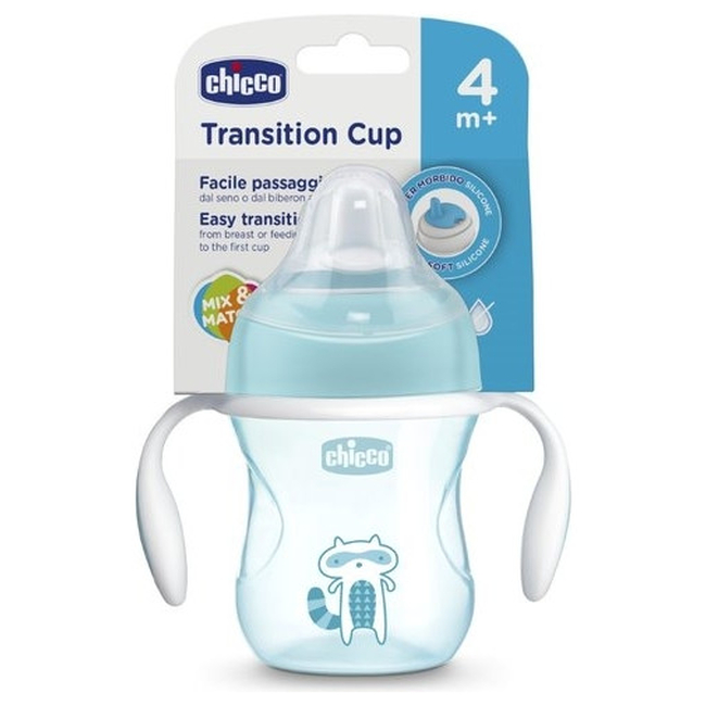 Chicco Training Cup with Soft Mouth 4 + m 200ml Blue 8058664069989