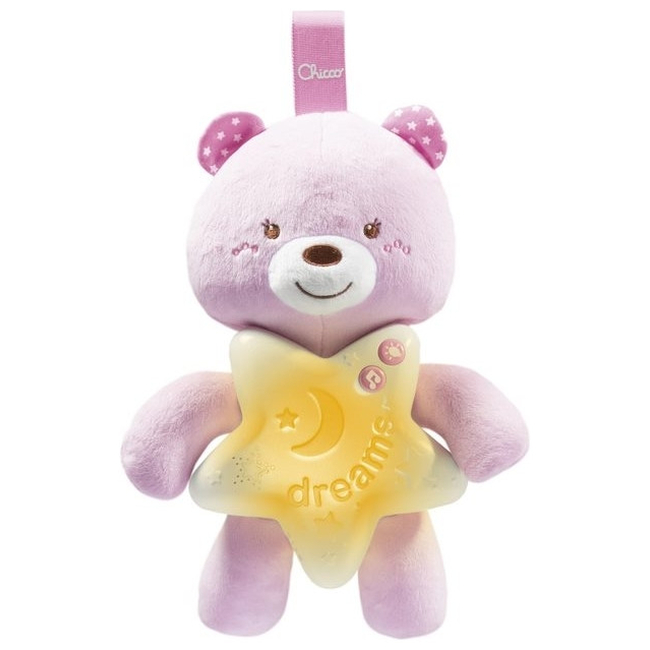 Chicco Goodnight Bear Φωτεινό Μουσικό Αρκουδάκι Ροζ 079704