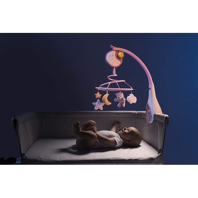 Chicco Next2Dream Mobile Μουσικό Περιστρεφόμενο Παιχνίδι 3 σε 1 - Ροζ (7627100000)