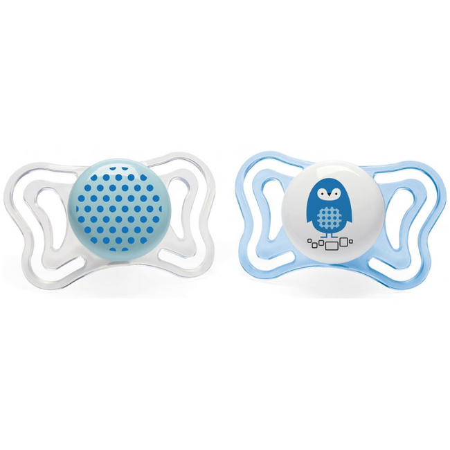 Chicco Physio Forma Light Silicone Pacifier Night 2-6 months 2pcs Blue 7103121