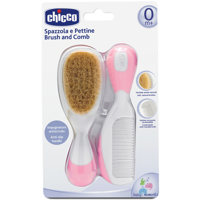 Chicco Baby Brush & Comb Set Pink 06569-10