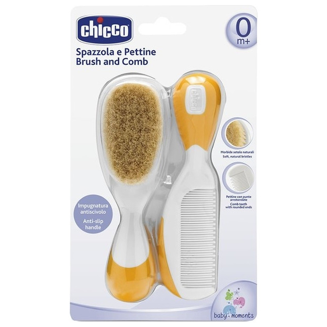 Chicco Σετ Βρεφική Βούρτσα & Χτένα Πορτοκαλί 8058664011506