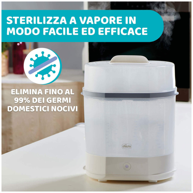 Chicco Steril Natural 3 σε 1 Aποστειρωτής Μπιμπερό & Αξεσουάρ 00007391100000 NEW