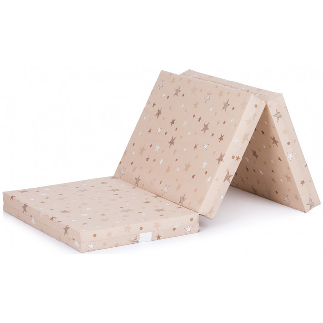 Chipolino Foldable mattress 120x60cm for travel cot Humus Beige Stars MAT02204BEST