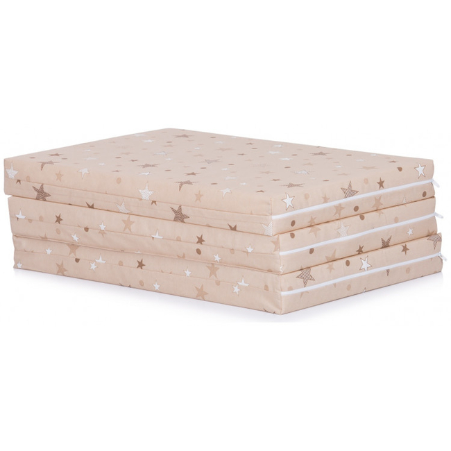 Chipolino Foldable mattress 120x60cm for travel cot Humus Beige Stars MAT02204BEST