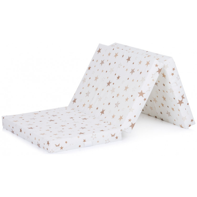 Chipolino Foldable mattress 120x60cm for travel cot White Beige Stars MAT02203WHBE