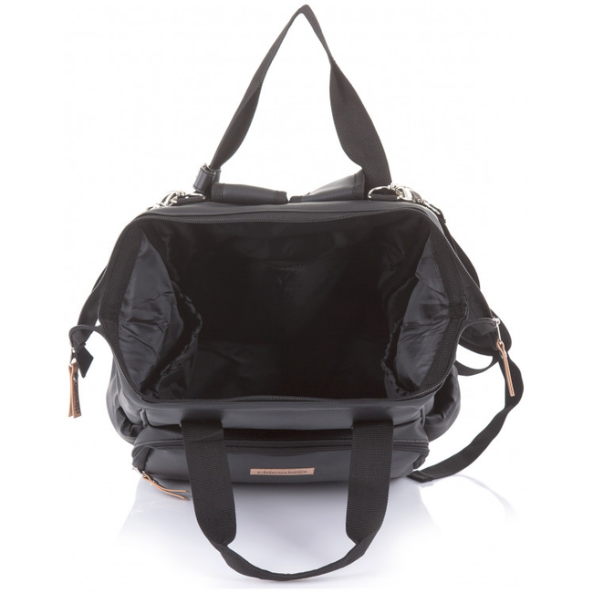 Chipolino BACKPACK Τσάντα Πλάτης Αλλαξιέρα Black Leather CHRAF02105BL