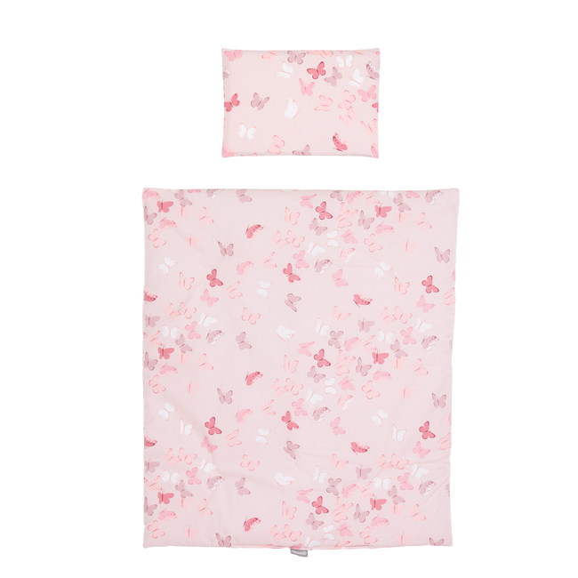 Chipolino Bedding Set Σετ προίκας για Λίκνο 4 τεμάχια Pink Butterflies KOSCLOSETV19PB