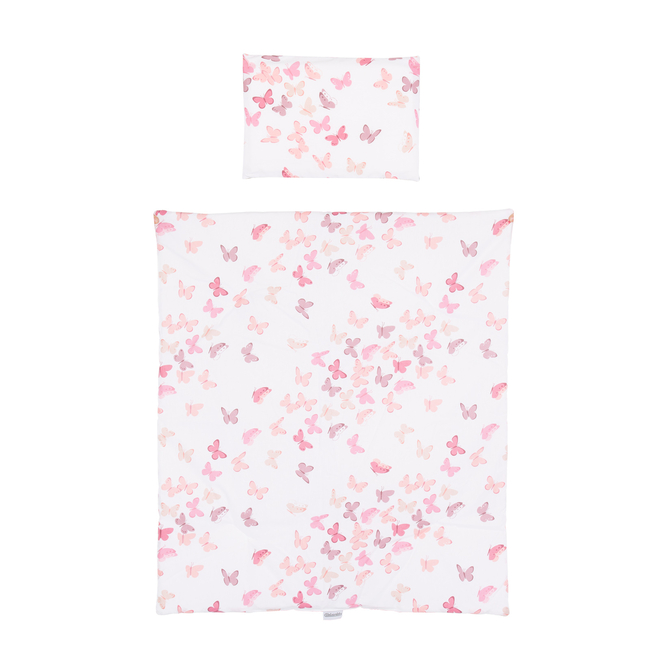 Chipolino Bedding Set Σετ προίκας για Λίκνο 4 τεμάχια White Butterflies KOSCLOSETV20WB