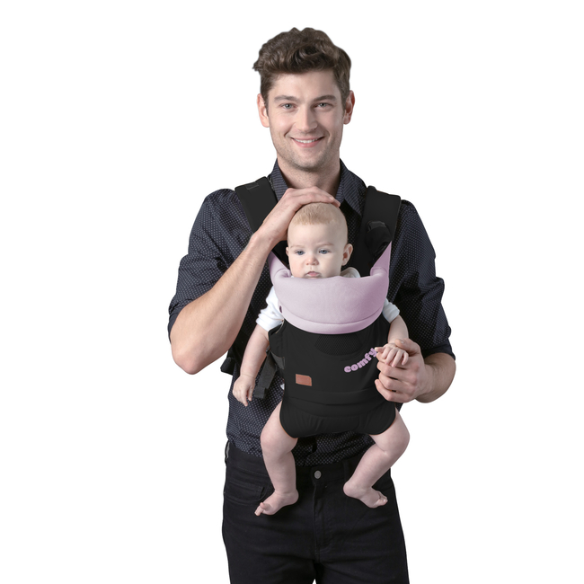Chipolino Comfy 3 in 1 Baby Carrier Carry & Back 3+ months Black Pink KENCM0223BP