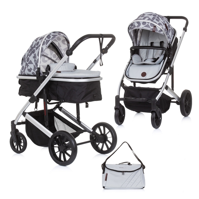 Chipolino Enigma 2 in 1 Convertible Stroller 0-36 months up to 22kg with 2 Accessories Glacier KKEN02302GL