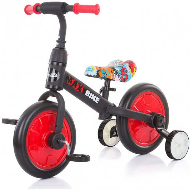 Chipolino Max Bike Ποδήλατο Ισορροπίας με Βοηθητικούς Τροχούς & Πετάλια 3+ ετών Red DIKMB0205RE