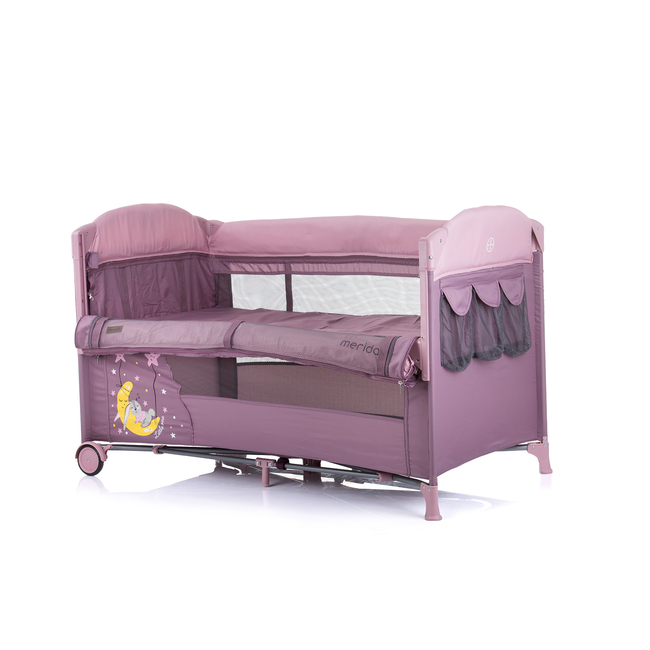 Chipolino Merida Side Sleeping Play pen and crib with drop side Blush KOSIMER0227BH