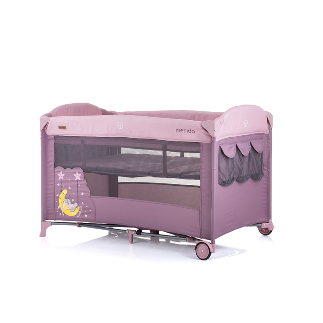 Chipolino Merida Side Sleeping Play pen and crib with drop side Blush KOSIMER0227BH