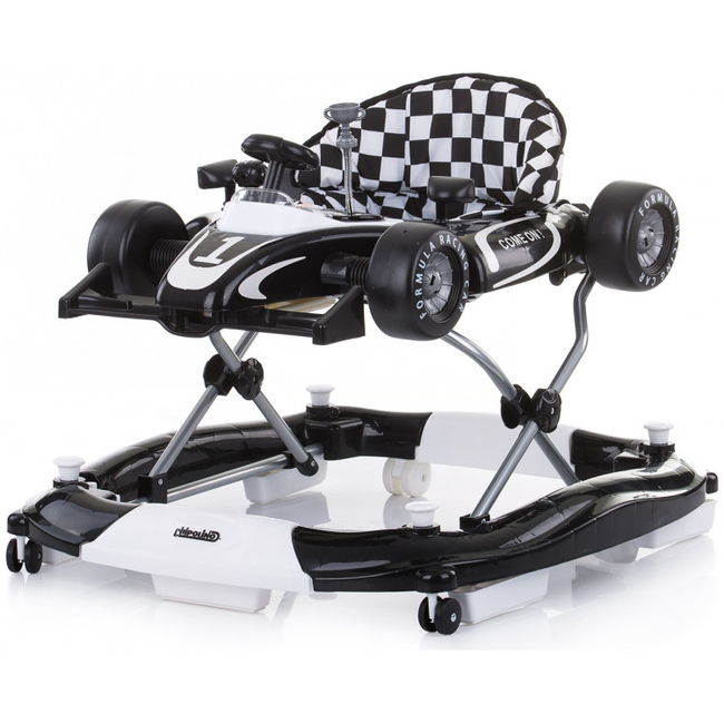 Chipolino Racer 4 in 1 Musical baby walker Black White PRRC02101BW