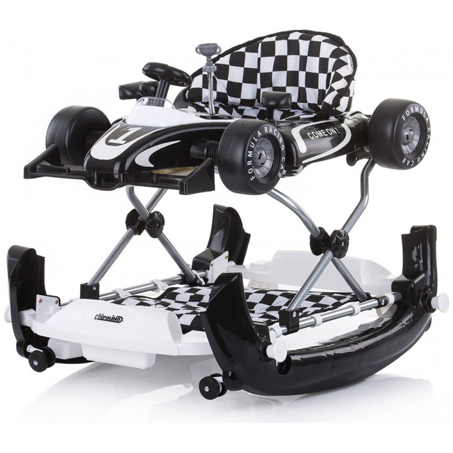 Chipolino Racer 4 in 1 Musical baby walker Black White PRRC02101BW