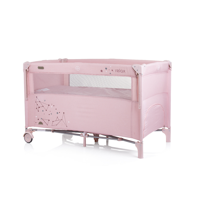 Travel cot with drop side top