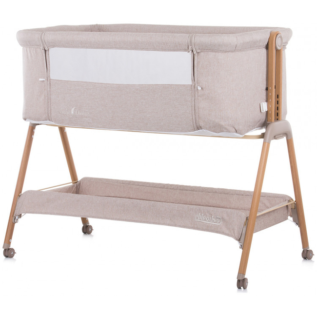 Chipolino Sweet Dreams Λίκνο με Ανοιγόμενη Πλευρά Mocca Wood KOSSD0212MO (Δώρο Super Απαλή Κουβερτούλα)