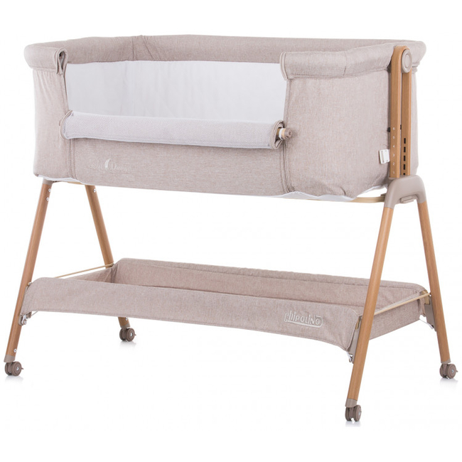 Chipolino Sweet Dreams Λίκνο με Ανοιγόμενη Πλευρά Mocca Wood KOSSD0212MO (Δώρο Super Απαλή Κουβερτούλα)